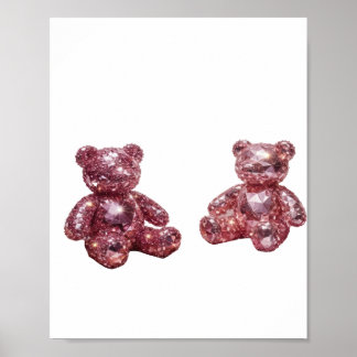 Spielerisches Silber DIAMANT-TEDDYBÄREN-Zitat-Desi Poster