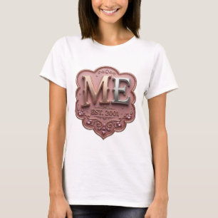 Spielerisches Silber ME EST 2001 Custom Design T-Shirt