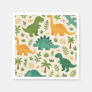 Spielerisches urzeitliches Dinosaurier-Muster Kind Serviette