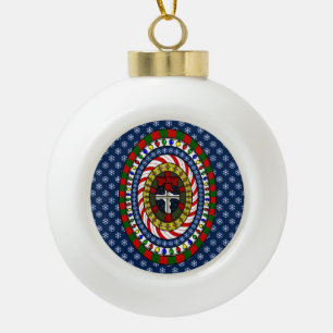 Spielerisches Weihnachtsgeschenk Keramik Kugel-Ornament