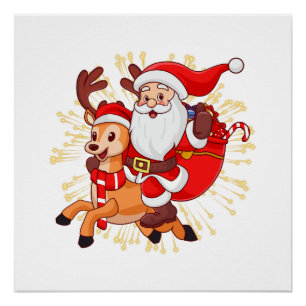 **"Spielerisches Weihnachtsmann-Design – Lustig un Poster