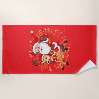 **"Spielerisches Weihnachtsmann-Design – Lustig un Strandtuch