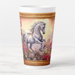 Spielerisches Weiße Pferd Milchtasse