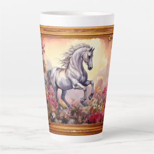 Spielerisches Weiße Pferd Milchtasse