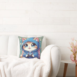 Spielerkatze in gemütlicher Umgebung Kissen