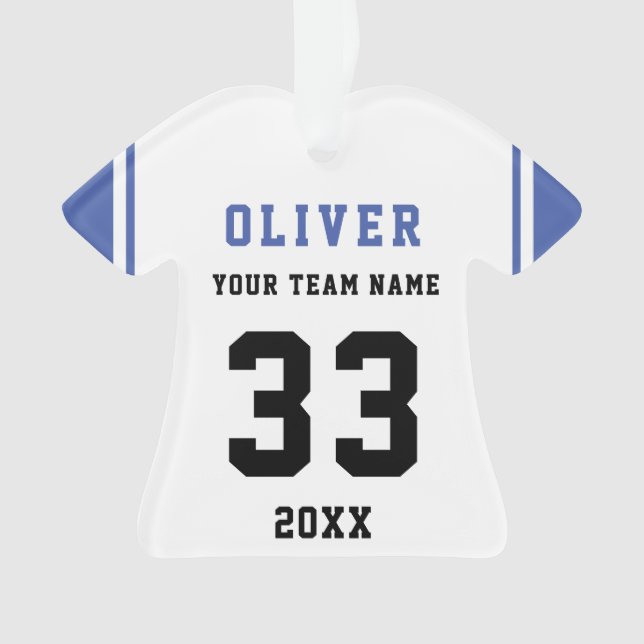Spielername Team Sports Blue Ornament (Vorderseite)