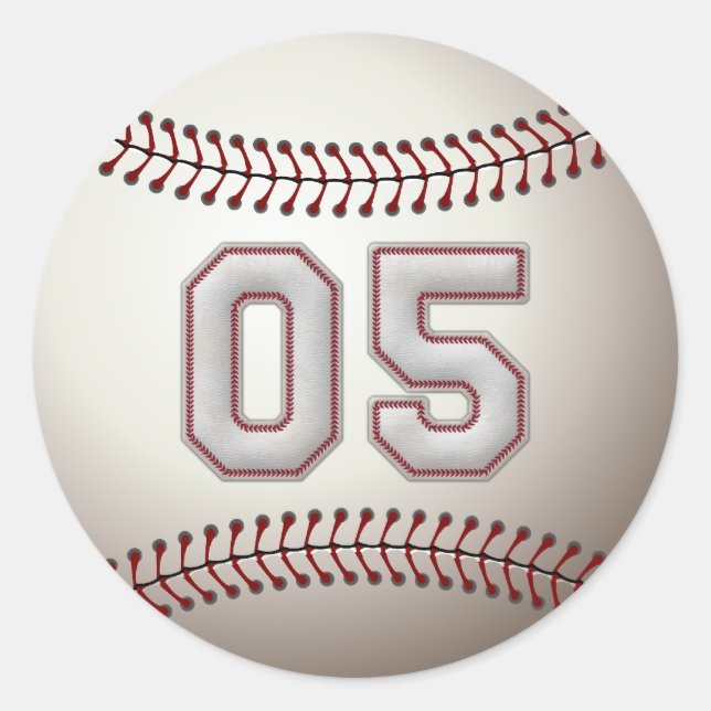 Spielernummer 05 - Coole Baseball-Sticks Runder Aufkleber (Vorderseite)