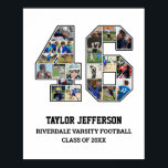 Spielernummer 46 FotoCollage des Senior Sports Tea Poster<br><div class="desc">Personalisierte Foto-Collage für Spieler Nummer 46. Dieses individuell gestaltbare Foto-Geschenk eignet sich hervorragend für Senioren, Sportveranstaltungen oder Geburtstagsgeschenke für Ihren Sportler. Es ist eine großartige Möglichkeit, wertvolle Momente und Erinnerungen aus ihren Sportspielen zu zeigen. Das Poster verfügt über eine Collage von Fotos und kann mit Namen, Schulmannschaften, Klassenjahr oder beliebigem...</div>