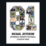 Spielernummer 81 FotoCollage des Senior Sports Tea Poster<br><div class="desc">Personalisierte Foto-Collage für Spieler Nummer 81. Dieses individuell gestaltbare Foto-Geschenk eignet sich hervorragend für Senioren, Sportveranstaltungen oder Geburtstagsgeschenke für Ihren Sportler. Es ist eine großartige Möglichkeit, wertvolle Momente und Erinnerungen aus ihren Sportspielen zu zeigen. Das Poster verfügt über eine Collage von Fotos und kann mit Namen, Schulmannschaften, Klassenjahr oder beliebigem...</div>
