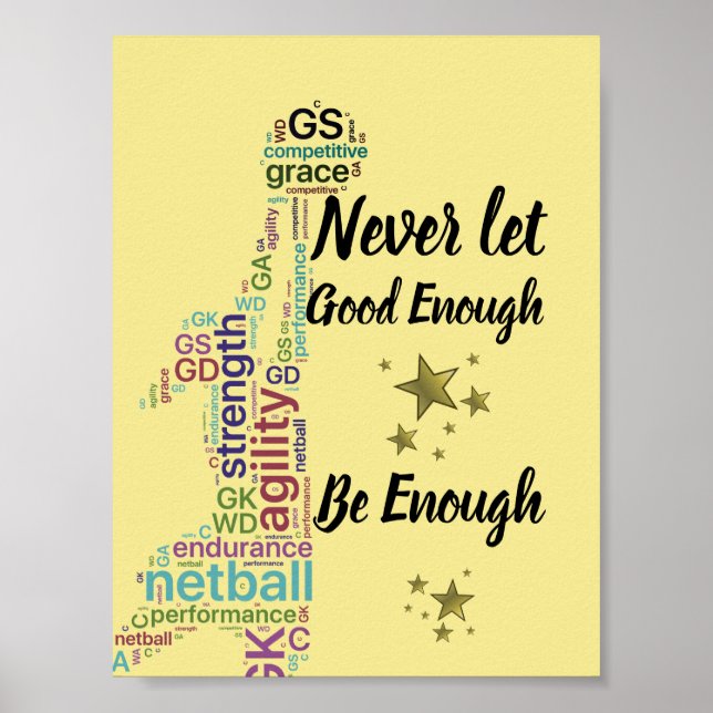Spielerpositionen und Motivierend Netball-Angebot Poster (Vorne)