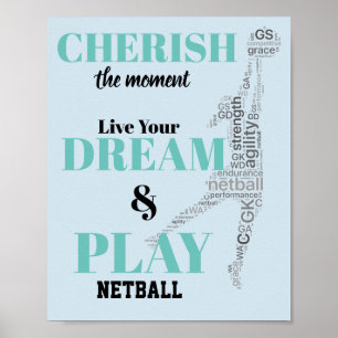 SpielerThemed motivierend Netball-Zitat Poster