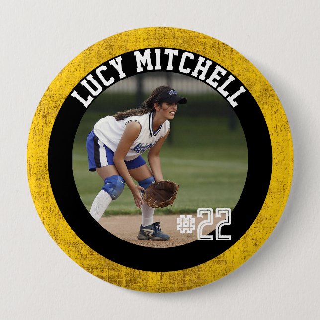 Spieletaste von Softball Player für Teamgeist Button (Vorderseite)