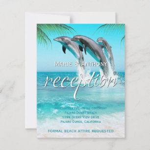 SPIELFÄLTIGE DOLPHINS TROPICAL OCEAN Empfang Card Einladung
