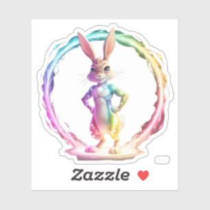 Spielful Bunny Bliss Aufkleber