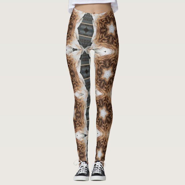 Spielhaare machen sich keine Sorgen um geometrisch Leggings (Vorderseite)
