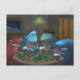 Spielhaie Poker spielen Postkarte