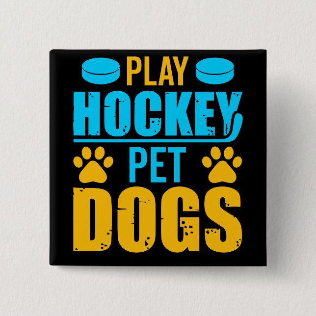 Spielhockey-Begleiter-Hunde Button (Vorderseite)