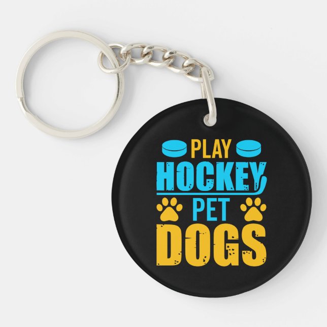 Spielhockey-Begleiter-Hunde Schlüsselanhänger (Vorderseite)