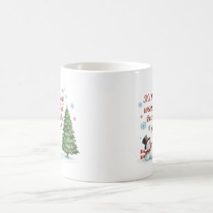 Spieliger Schneemann und Tannenbaum Frohe Weihnach Kaffeetasse