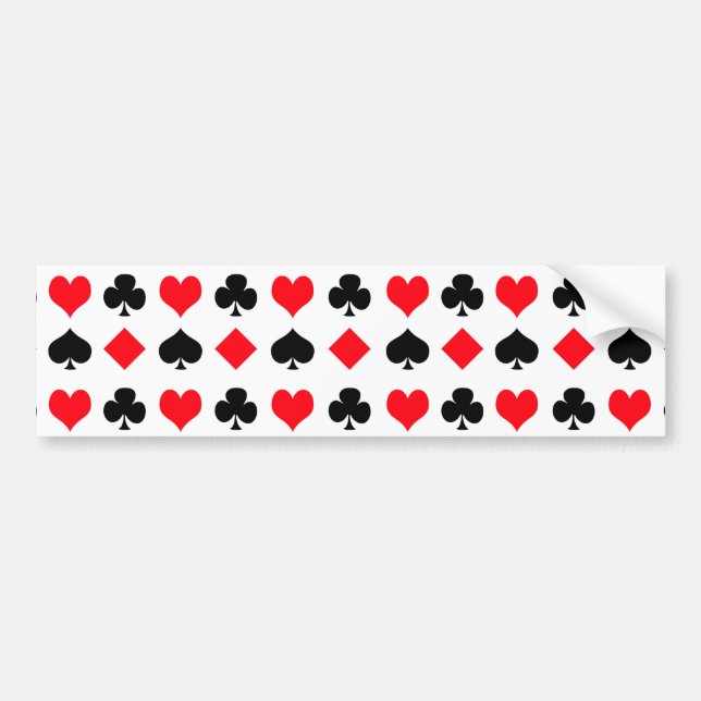 Spielkarte-Anzüge Autoaufkleber (Vorne)
