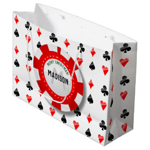 Spielkarte-Anzüge mit mit Monogramm Poker-Chip Große Geschenktüte