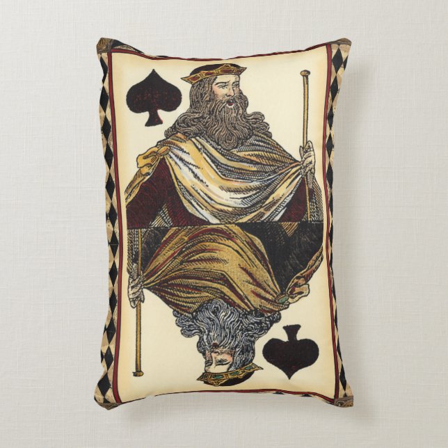 Spielkarte des Königs der Spades durch das Vision  Dekokissen (Vorderseite(Vertikal))
