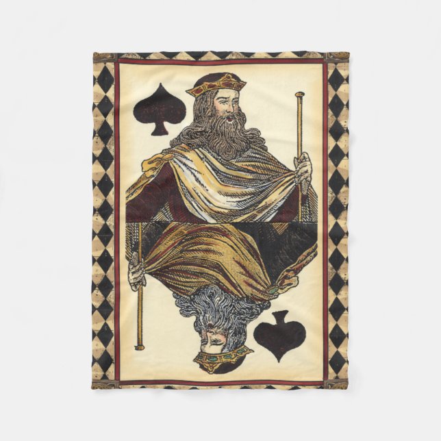 Spielkarte des Königs der Spades durch das Vision  Fleecedecke (Vorderseite)