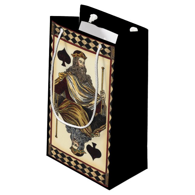 Spielkarte des Königs der Spades durch das Vision  Kleine Geschenktüte (Rückseite Schrägansicht)