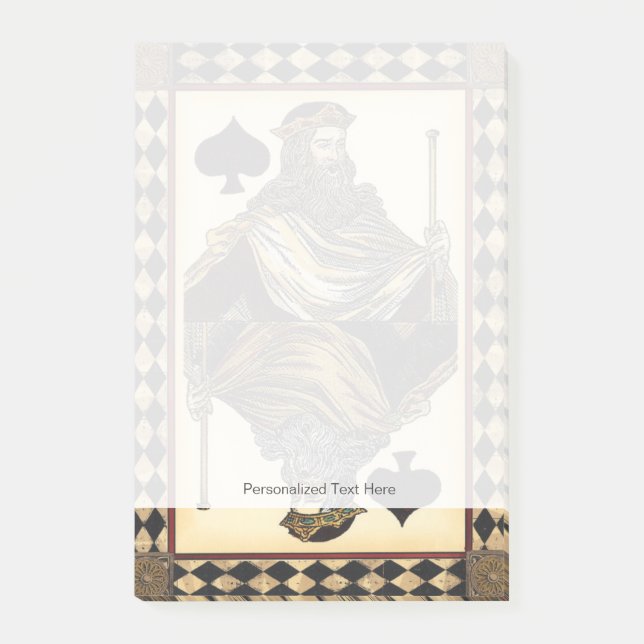 Spielkarte des Königs der Spades durch das Vision  Post-it Klebezettel (Vorderseite)