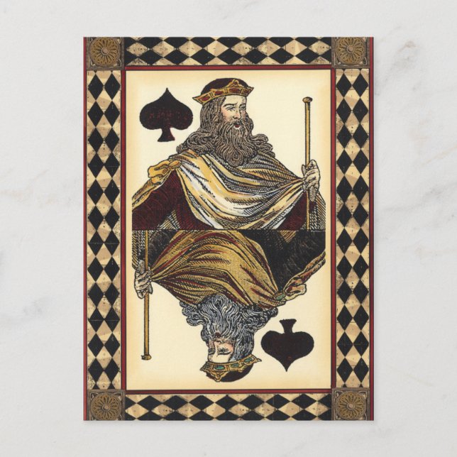 Spielkarte des Königs der Spades durch das Vision  Postkarte (Vorderseite)