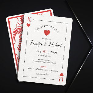 Spielkarte Las Vegas Destination Hochzeit Einladung