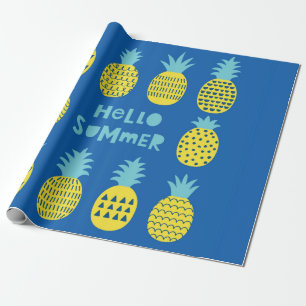 Spielkarte mit Ananas. Geschenkpapier