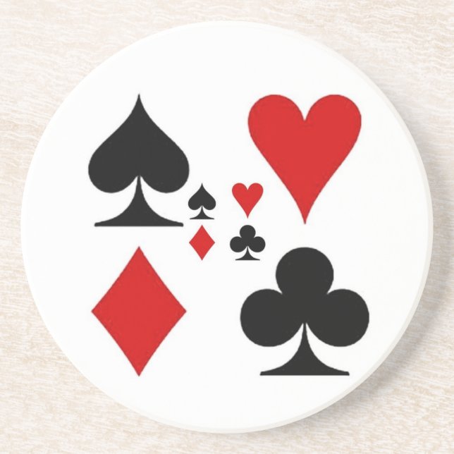 SPIELKARTE-REIHEN-GESCHENKE SANDSTEIN UNTERSETZER (Vorne)