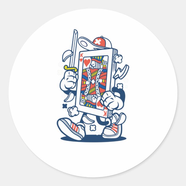 Spielkarte Runder Aufkleber (Vorderseite)