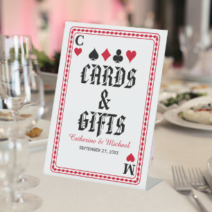 Spielkarte Vegas Casino Hochzeitskarten und Gesche Sockelschild