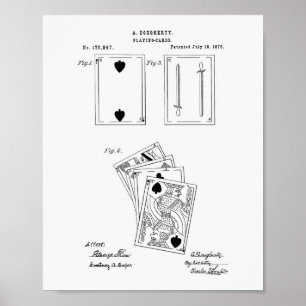 Spielkarten 1976 Patent Kunst Weiß Papier Poster