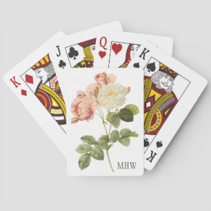 Spielkarten 2 des Vintagen Monogramms der Blumen
