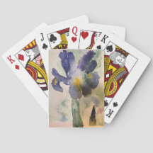 Spielkarten - Blaue Iris handgemalte Wasserfarbe