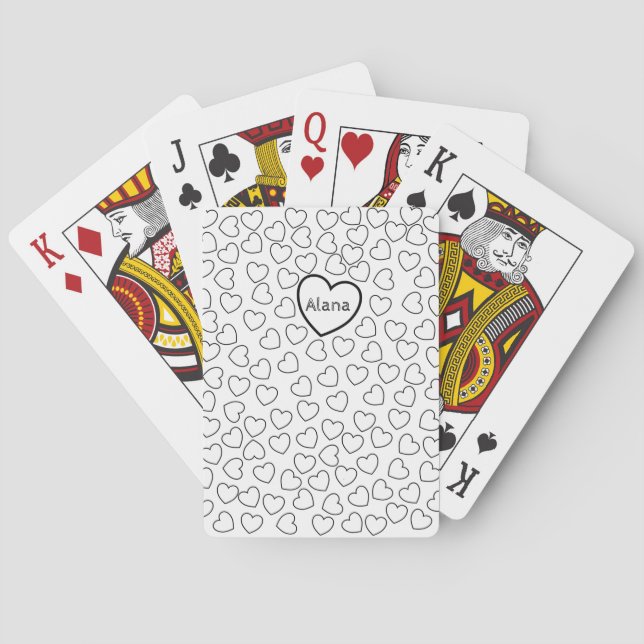 Spielkarten-Deck Färbung Herzen Spielkarten (Rückseite)