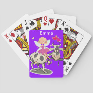 Spielkarten Deck Kuh Lila Rosa Feen Herzen