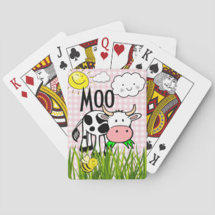 Spielkarten-Deck Rosa Kariert Kuh Muh Hummel Sonne Spielkarten