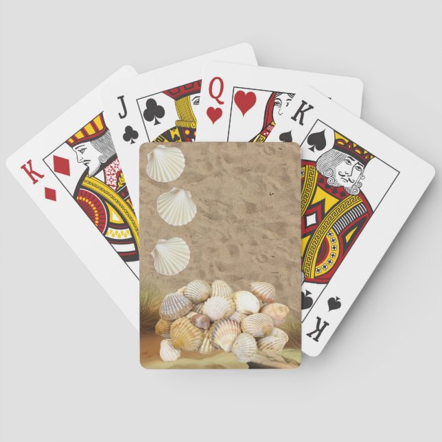 Spielkarten Deck Strand Sand Muscheln (Rückseite)