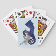 Spielkarten des Einhorns und des Drachen