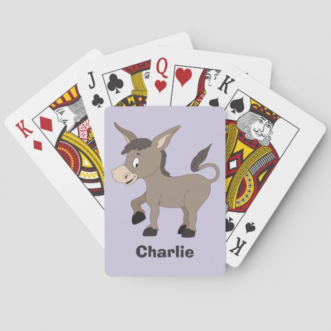 Spielkarten des Eselillustrations-individuellen (Rückseite)