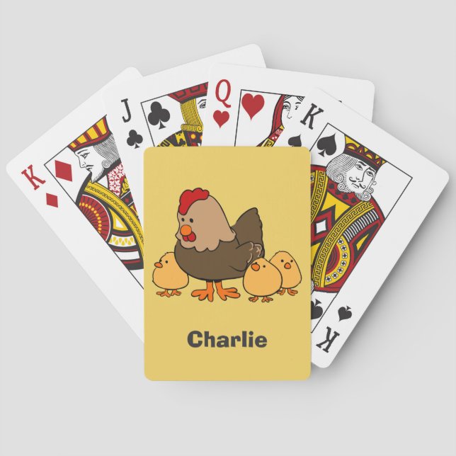 Spielkarten des Huhnillustrations-individuellen (Rückseite)