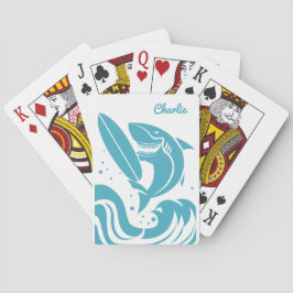 Spielkarten des Surfer-Haifisch-individuellen