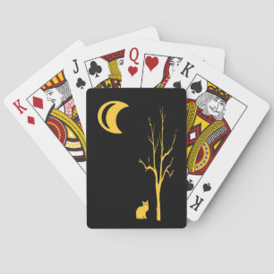 Spielkarten für Baum, Katze und Mond