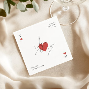 Spielkarten-Herz Casino Nevada Vegas Hochzeit Serviette