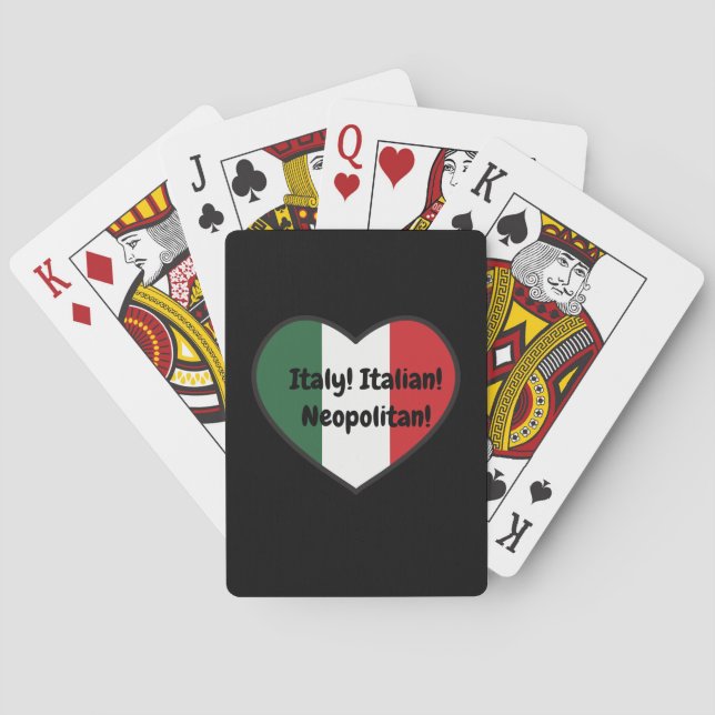SPIELKARTEN - italienisches Thema. Anpassbarer Tex (Rückseite)