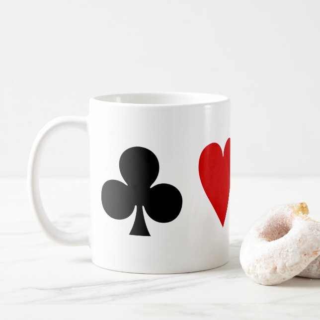 Spielkarten Karten Kartenspielen Diamant Club Hörs Kaffeetasse (Mit Donut)